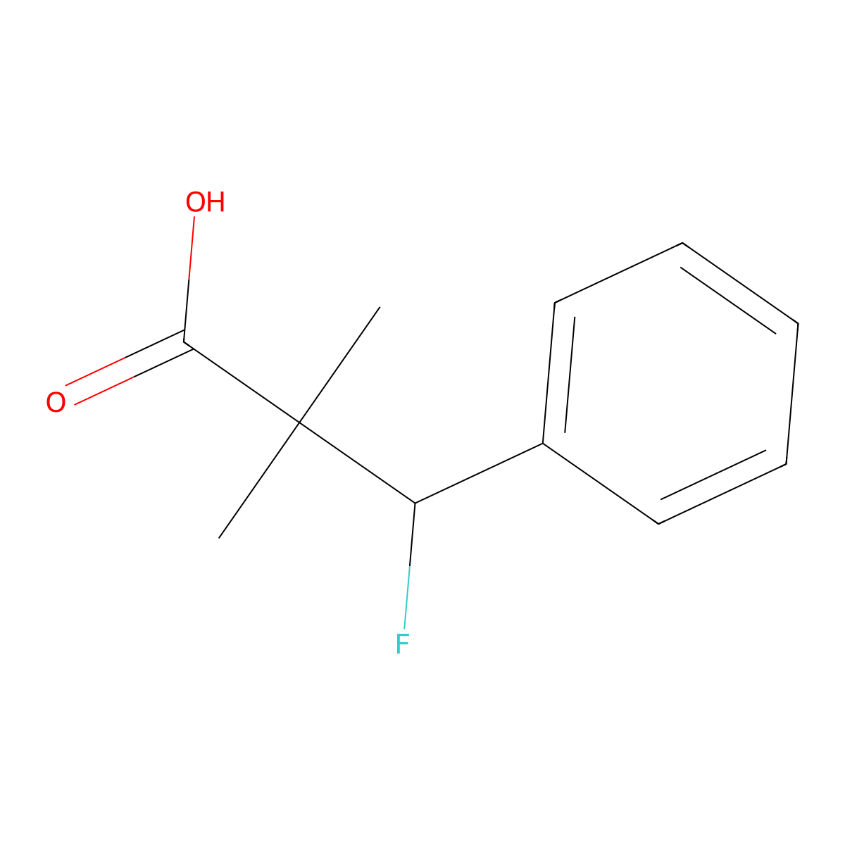 3-Fluoro-2,2-dimethyl-3-phenylpropanoic acid molecular structure, CAS 791017-12-4
