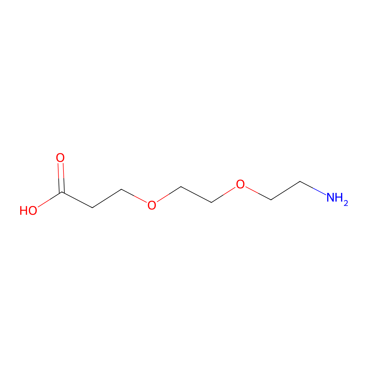 Polyethylene glycol 2-aminoethyl 2-carboxyethyl ether molecular structure, CAS 791028-27-8