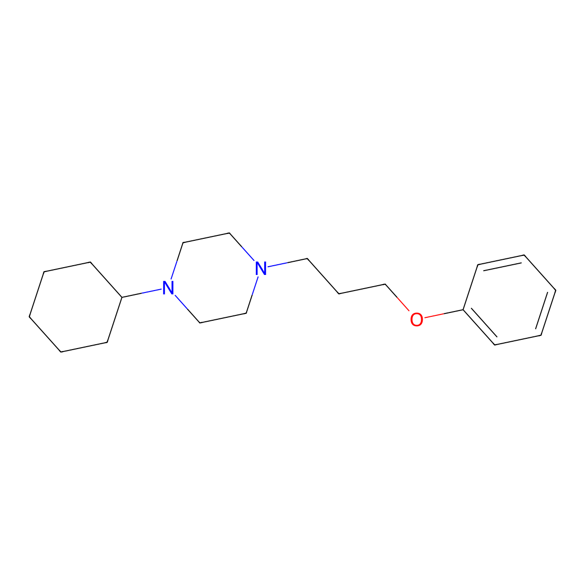 1-Cyclohexyl-4-(3-phenoxypropyl)piperazine molecular structure, CAS 791038-38-5