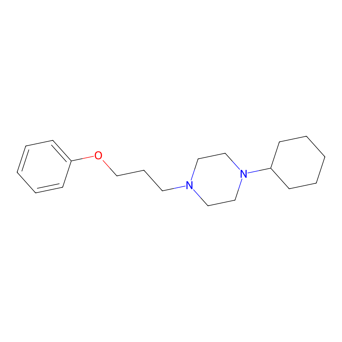 1-Cyclohexyl-4-(3-phenoxypropyl)piperazine molecular structure, CAS 791038-38-5
