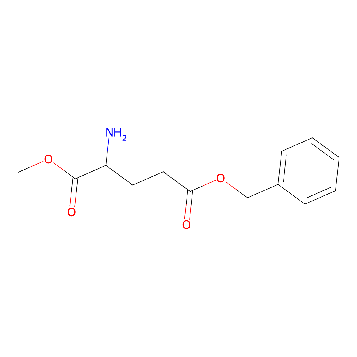5-benzyl 1-methyl (2R)-2-aminopentanedioate molecular structure, CAS 791043-97-5