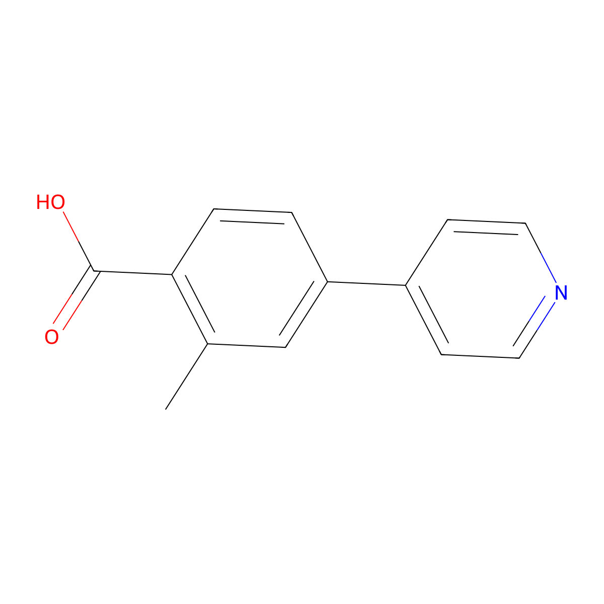 2-Methyl-4-(pyridin-4-yl)benzoic acid molecular structure, CAS 791047-63-7