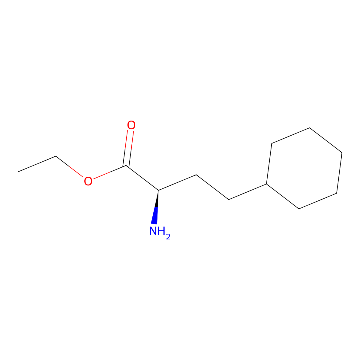 ethyl (2R)-2-amino-4-cyclohexylbutanoate molecular structure, CAS 791055-13-5