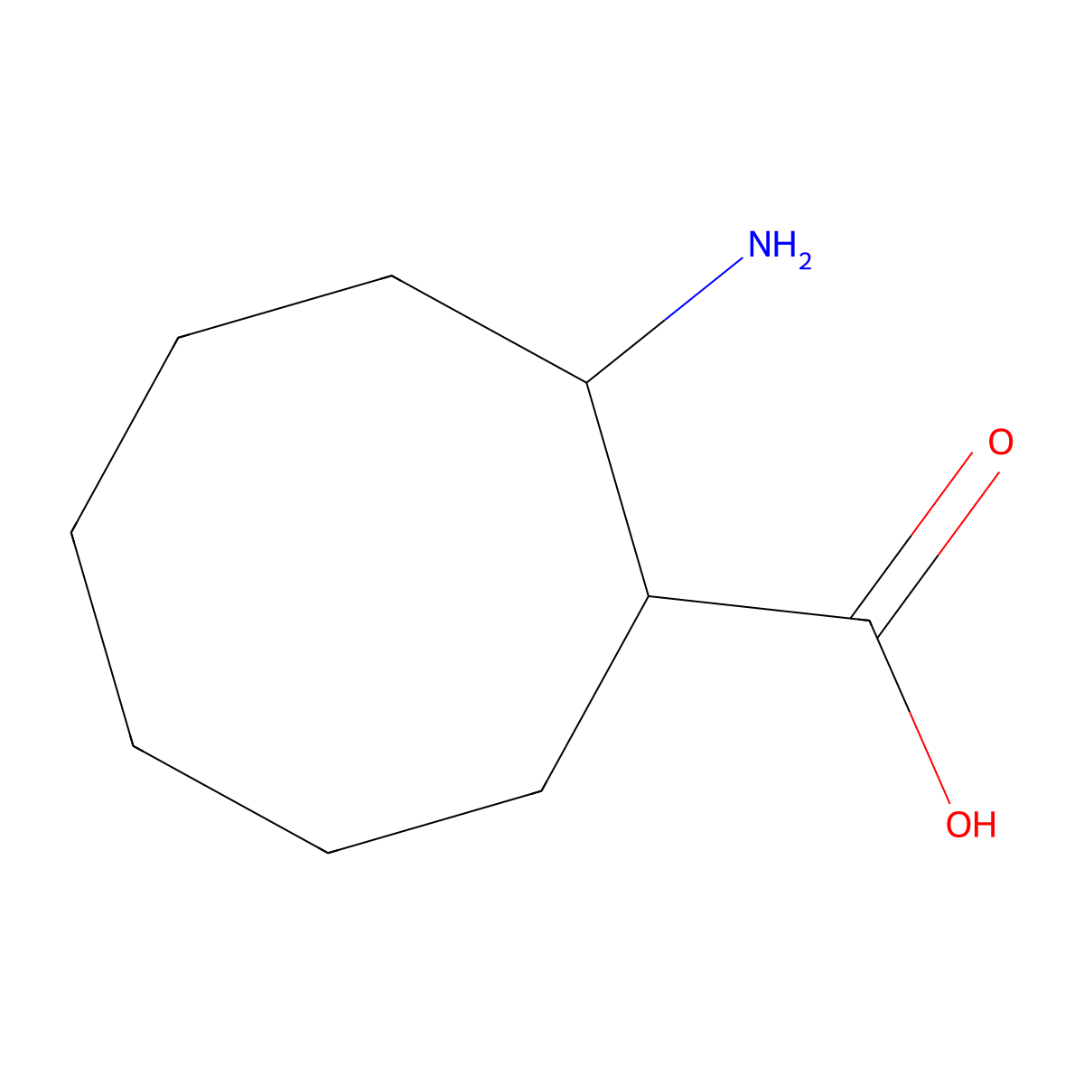 (1S,2R)-2-Aminocyclooctane-1-carboxylic acid molecular structure, CAS 791059-05-7