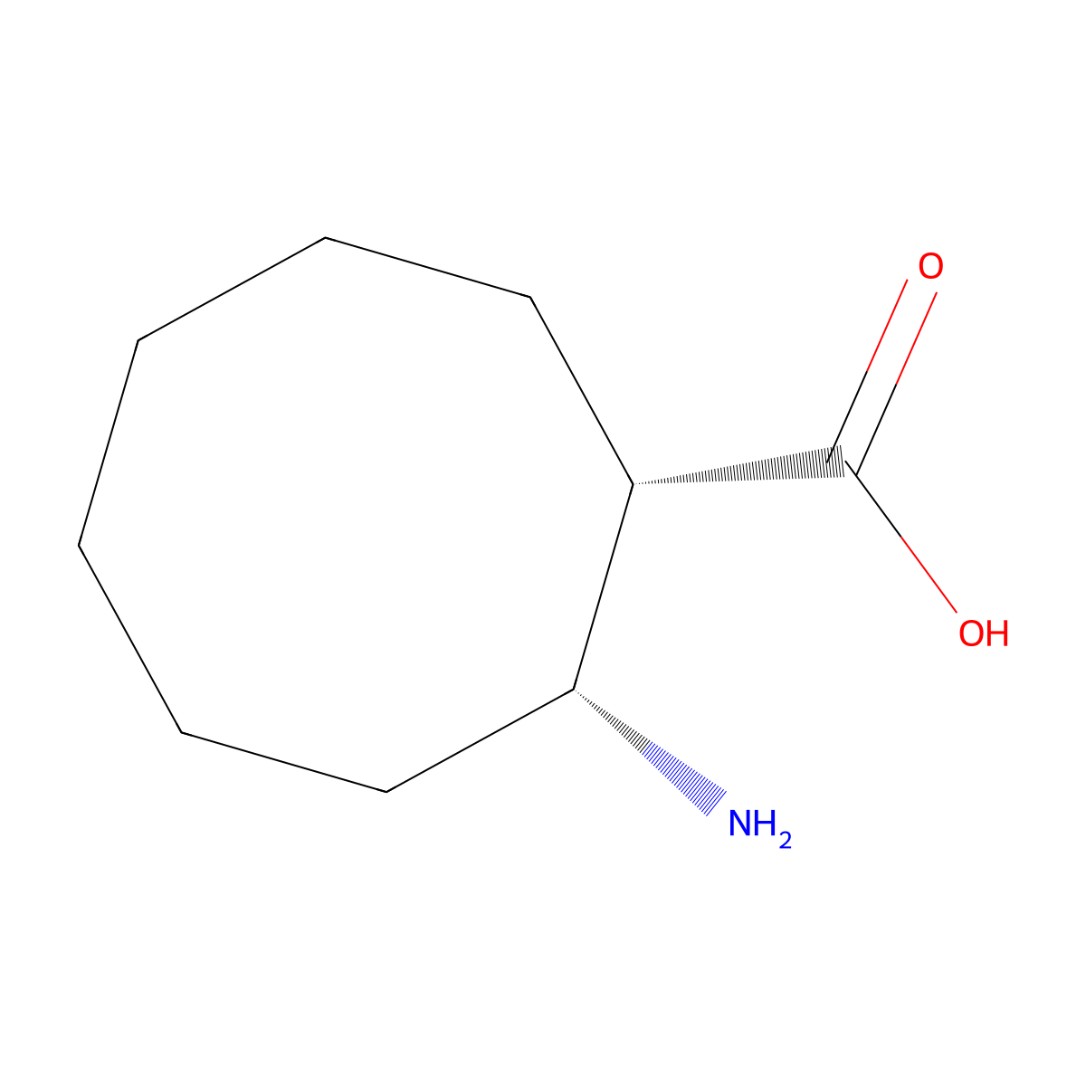 (1S,2R)-2-Aminocyclooctane-1-carboxylic acid molecular structure, CAS 791059-05-7