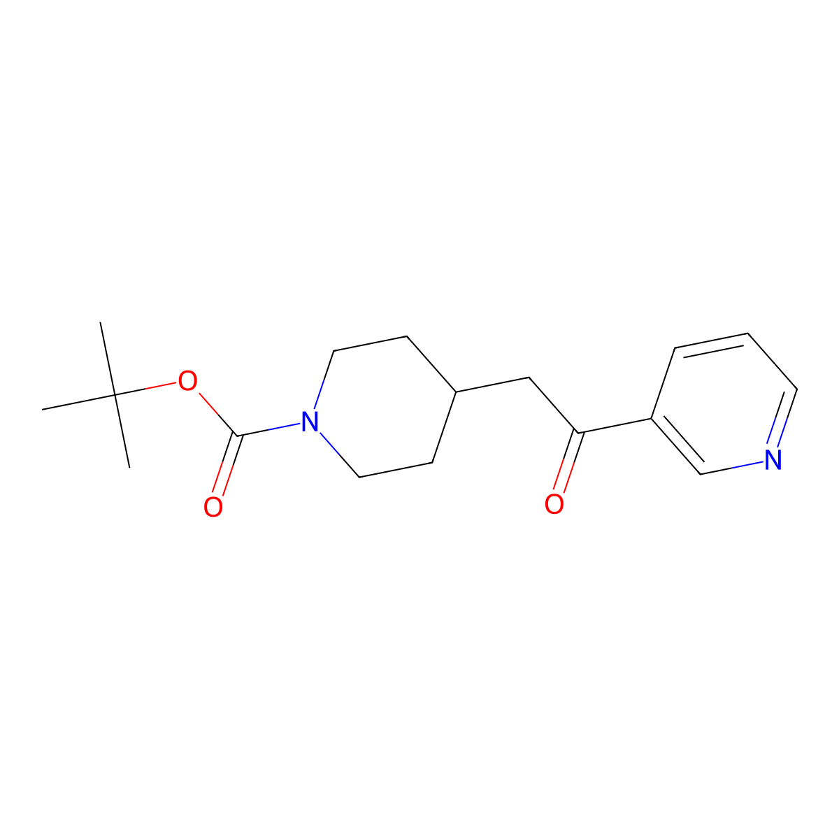 Tert-butyl 4-[2-oxo-2-(pyridin-3-yl)ethyl]piperidine-1-carboxylate molecular structure, CAS 791064-62-5