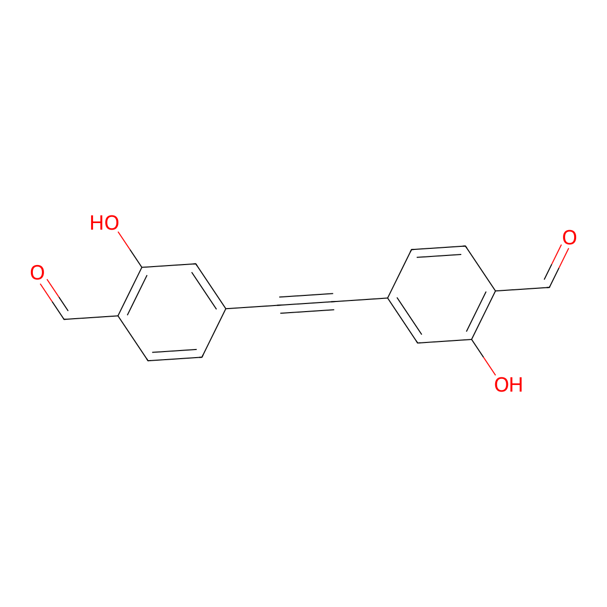 4,4'-(1,2-Ethynediyl)bis[2-hydroxybenzaldehyde] molecular structure, CAS 791068-96-7