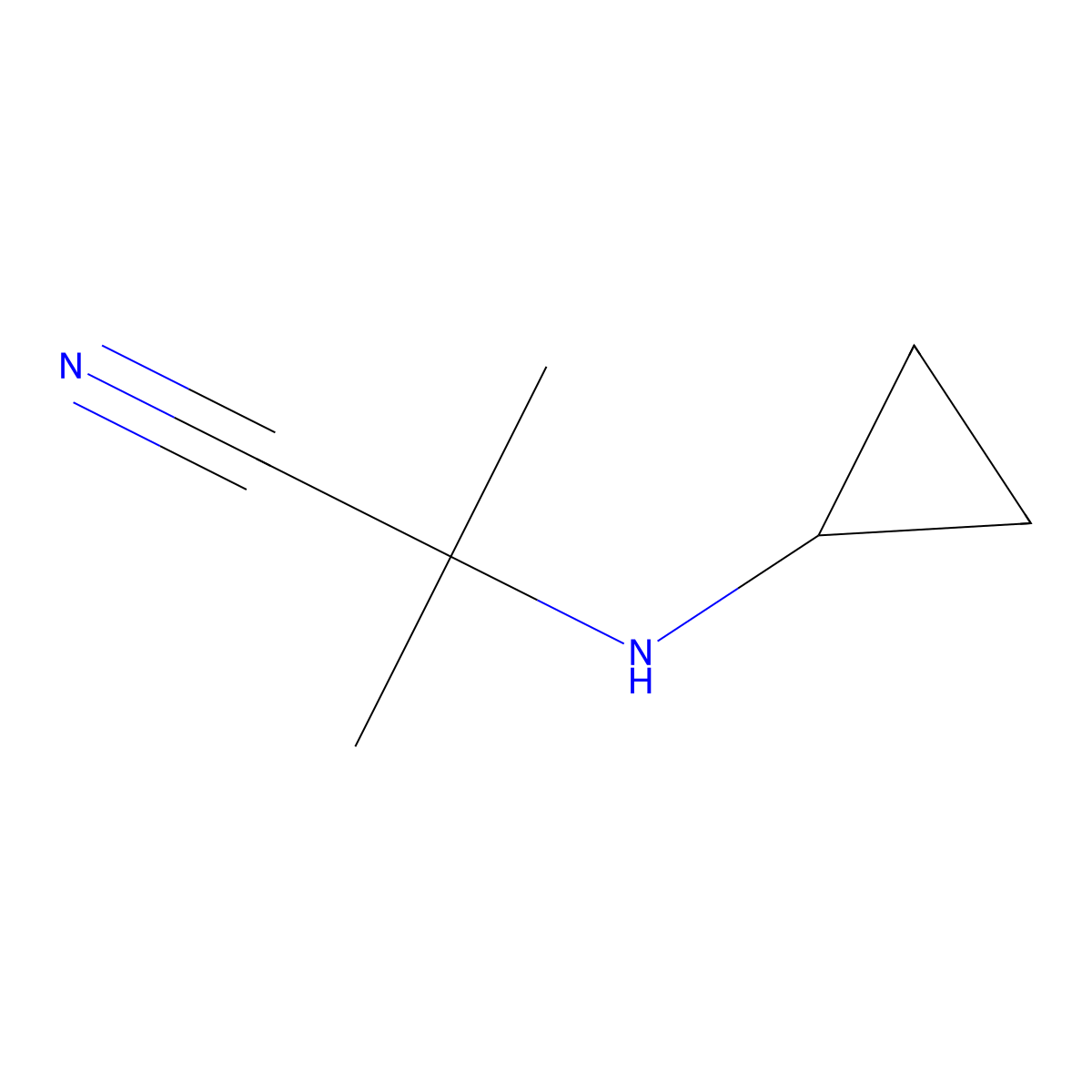 2-(Cyclopropylamino)-2-methylpropanenitrile molecular structure, CAS 791079-94-2