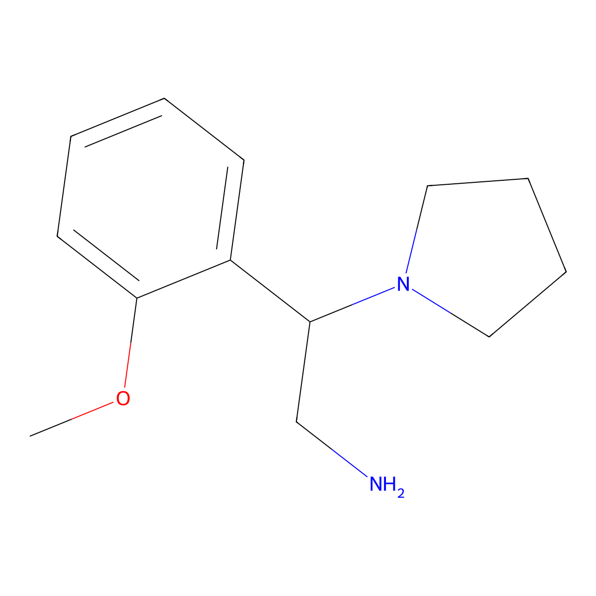 2-(2-Methoxyphenyl)-2-(pyrrolidin-1-yl)ethanamine molecular structure, CAS 791079-95-3
