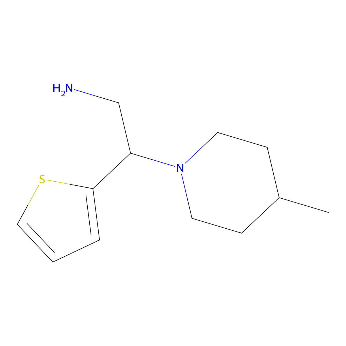 2-(4-Methylpiperidin-1-yl)-2-(thiophen-2-yl)ethan-1-amine molecular structure, CAS 791079-98-6