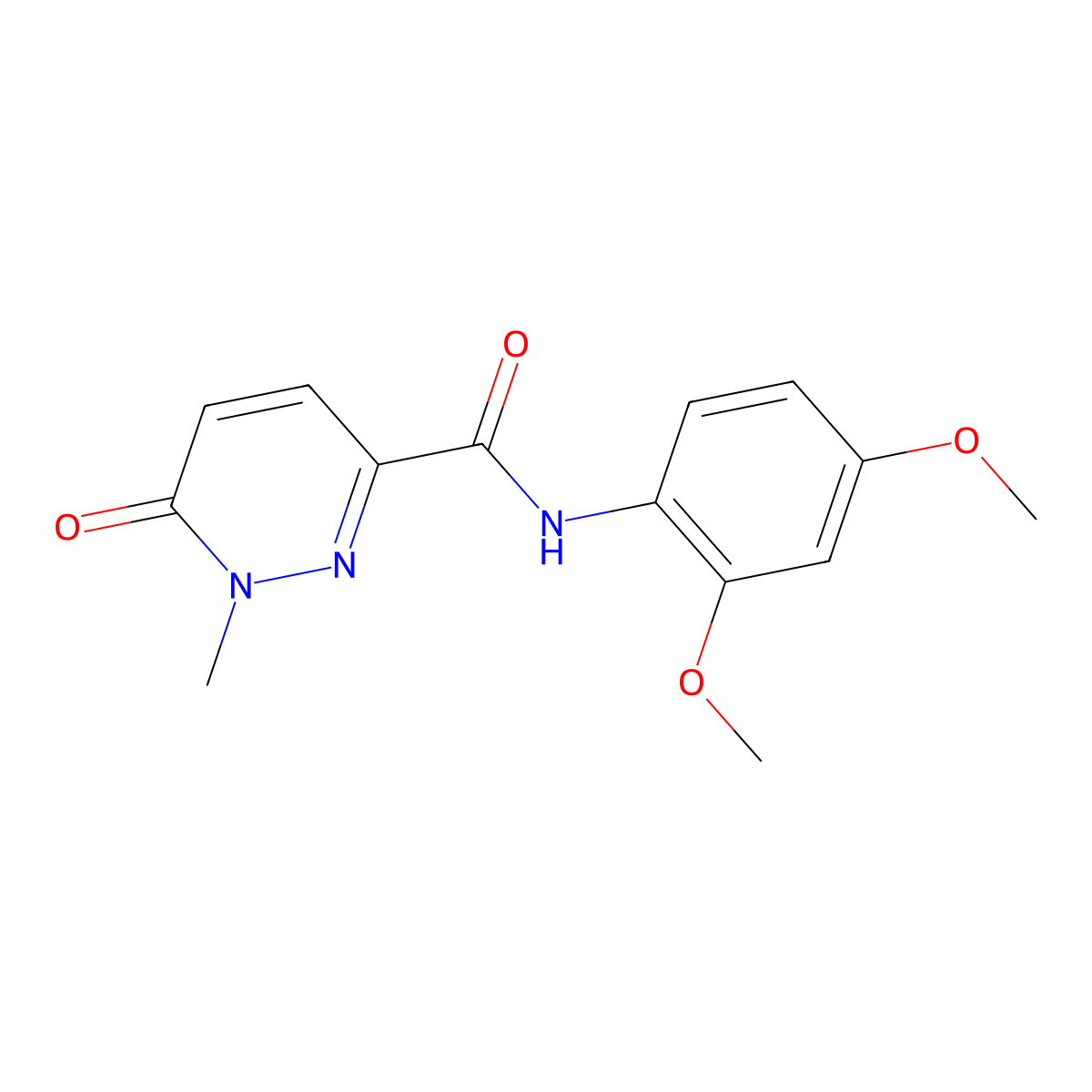 N-(2,4-dimethoxyphenyl)-1-methyl-6-oxo-1,6-dihydropyridazine-3-carboxamide molecular structure, CAS 791081-68-0