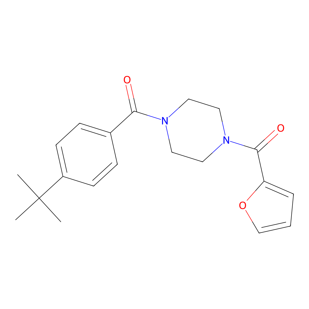 1-(4-Tert-butylbenzoyl)-4-(2-furoyl)piperazine molecular structure, CAS 791083-62-0