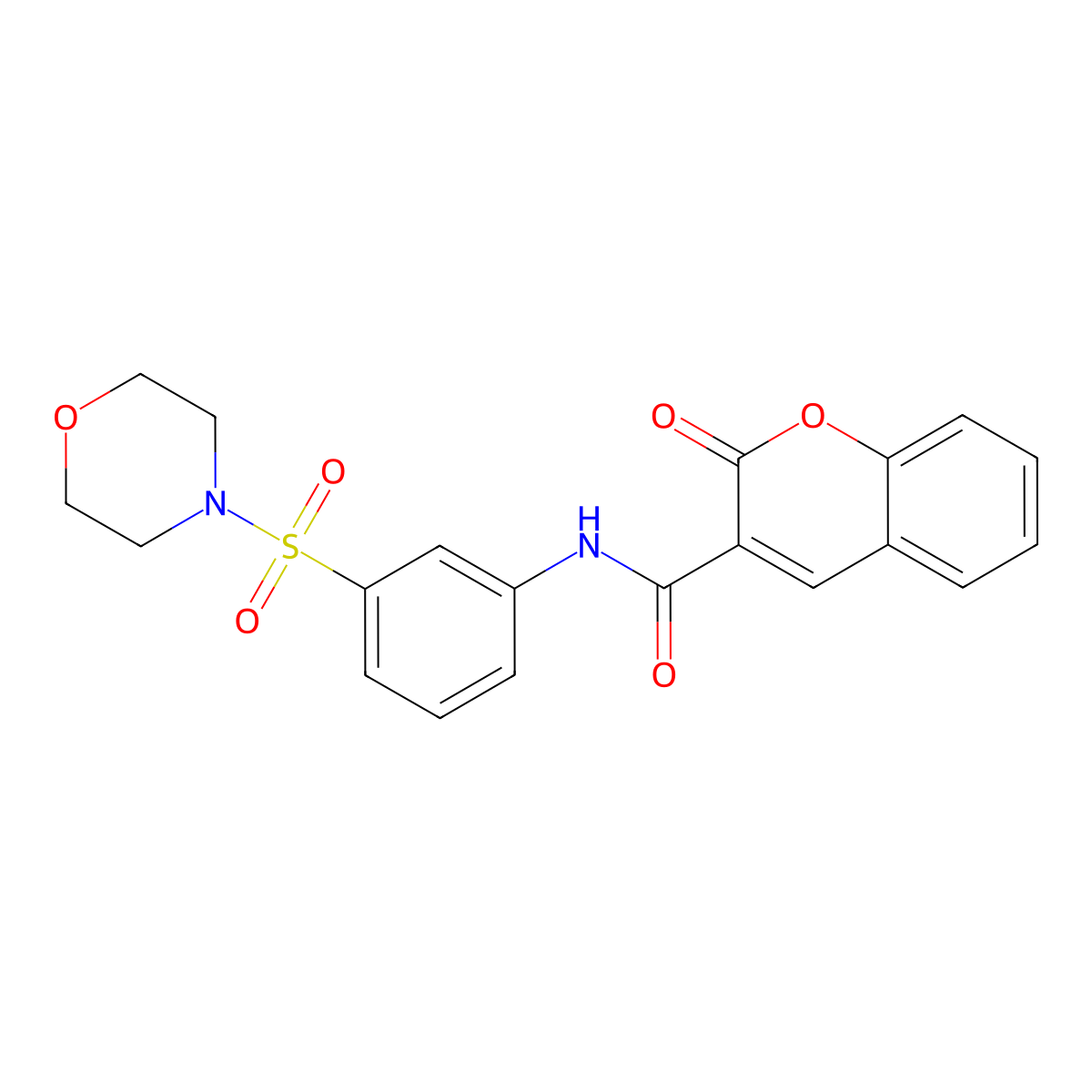 N-(3-morpholin-4-ylsulfonylphenyl)-2-oxochromene-3-carboxamide molecular structure, CAS 791086-18-5