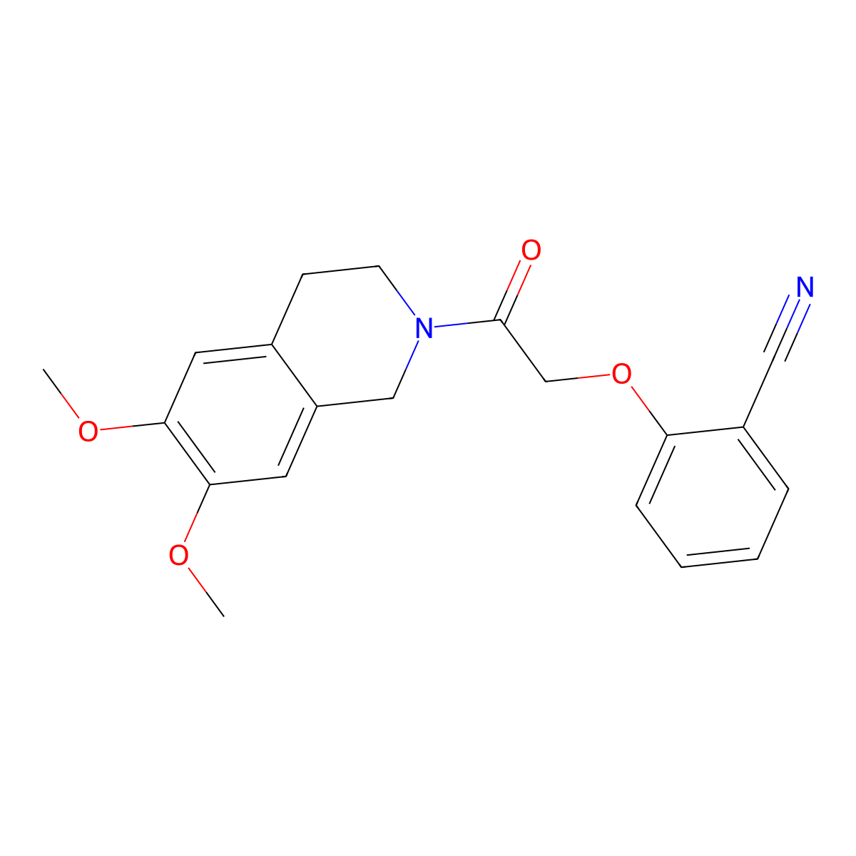 2-[2-(6,7-dimethoxy-3,4-dihydro-1H-isoquinolin-2-yl)-2-oxoethoxy]benzonitrile molecular structure, CAS 791092-68-7