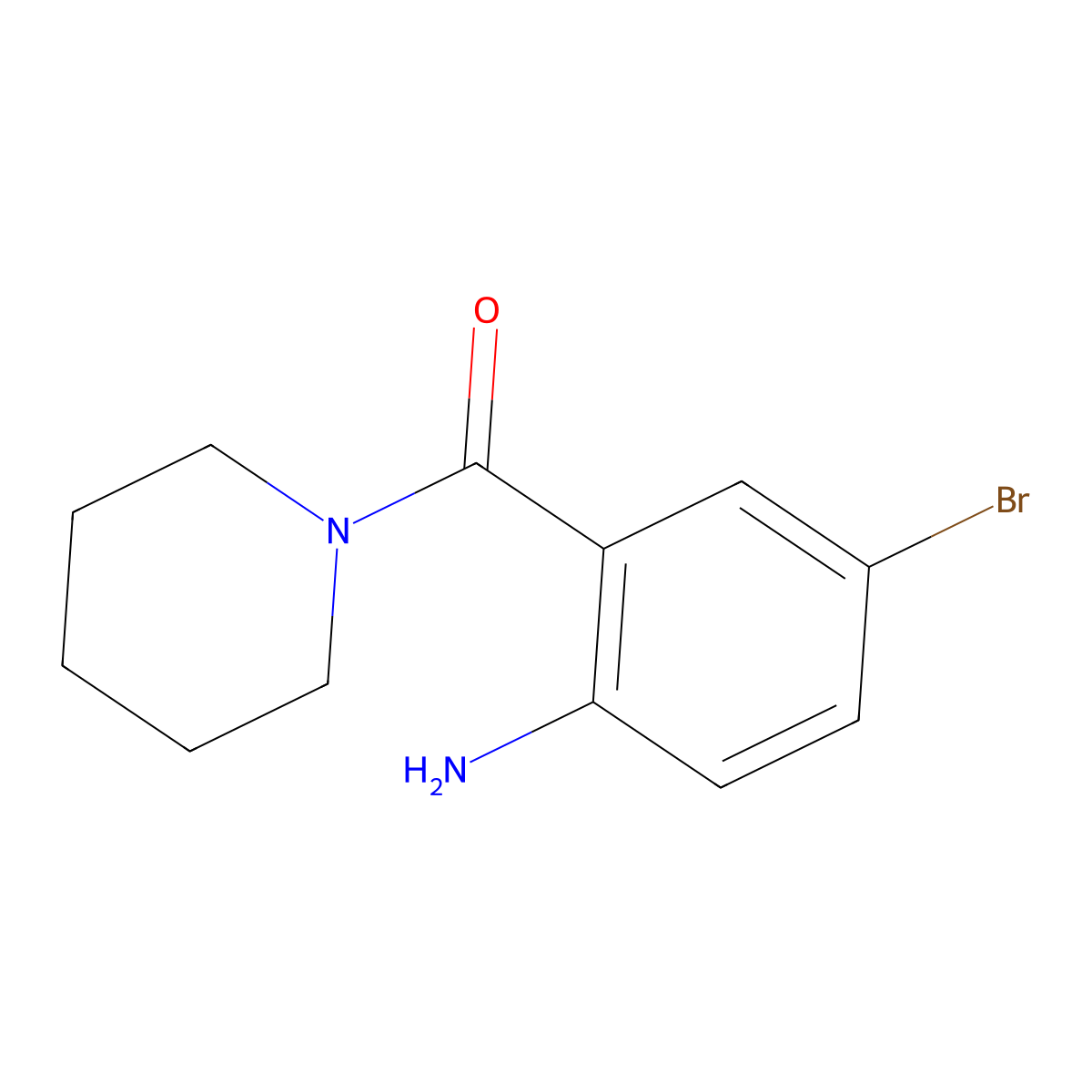 (2-Amino-5-bromophenyl)(piperidin-1-yl)methanone molecular structure, CAS 791098-05-0