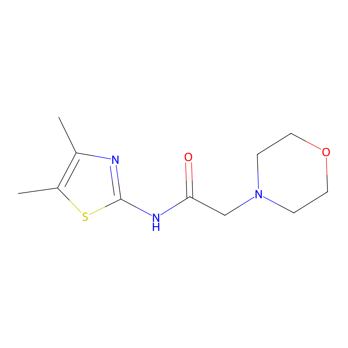 N-(4,5-dimethyl-1,3-thiazol-2-yl)-2-(morpholin-4-yl)acetamide molecular structure, CAS 791106-09-7