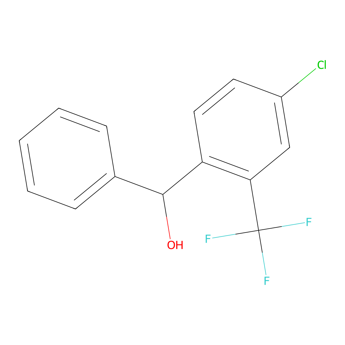 (4-Chloro-2-(trifluoromethyl)phenyl)(phenyl)methanol molecular structure, CAS 791119-87-4