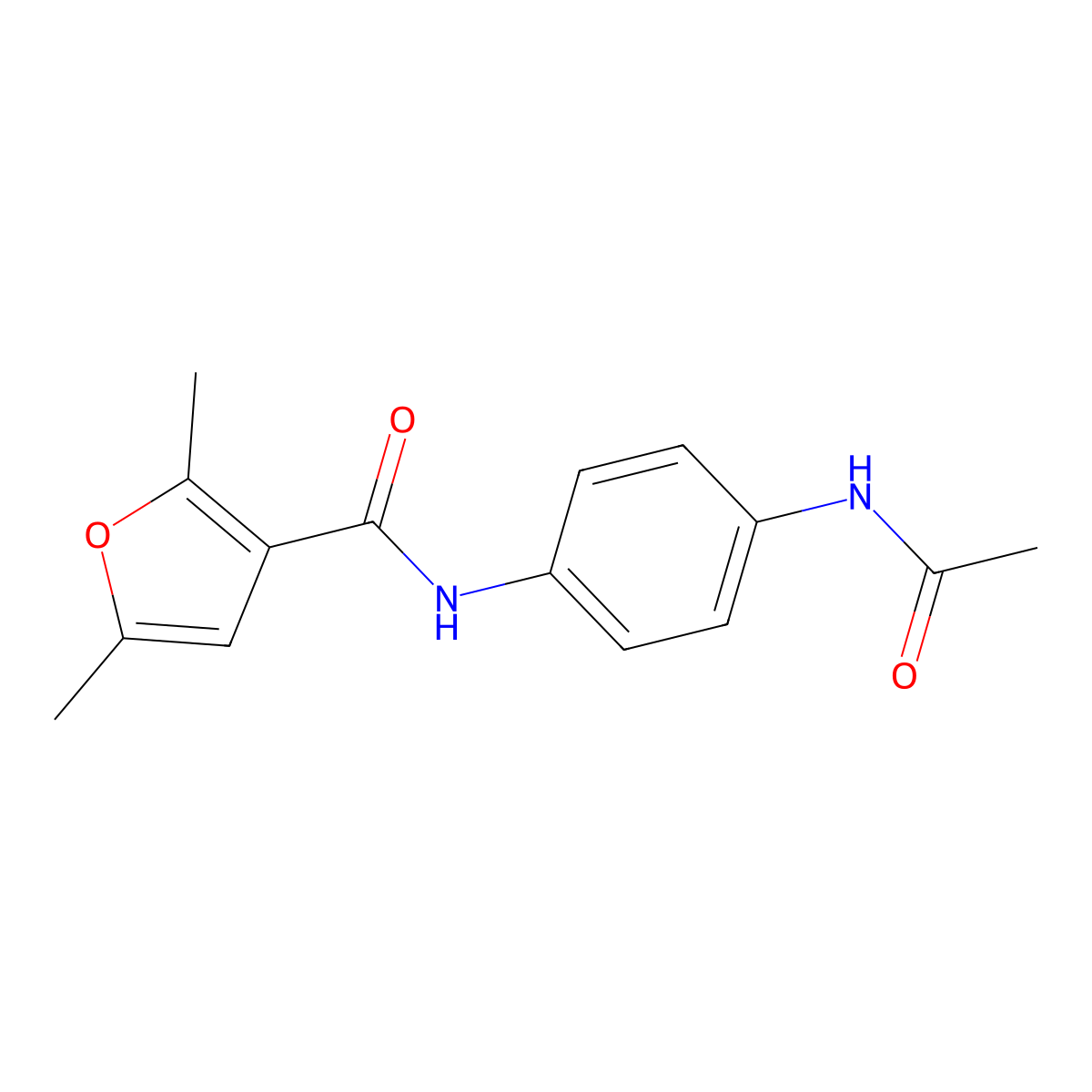 N-(4-acetamidophenyl)-2,5-dimethylfuran-3-carboxamide molecular structure, CAS 791127-43-0
