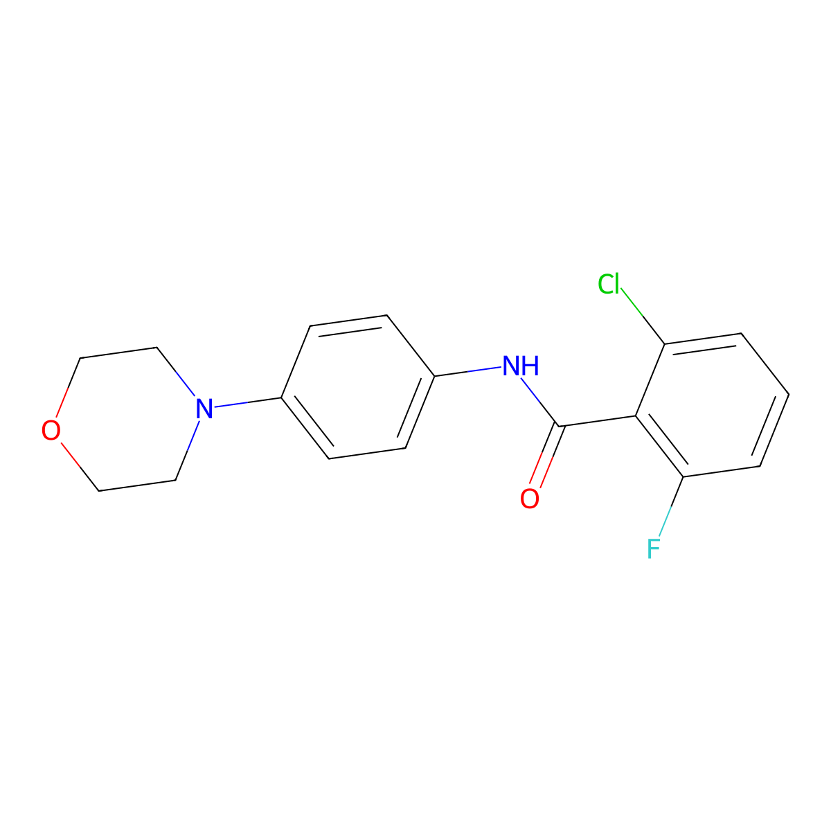 2-chloro-6-fluoro-N-(4-morpholin-4-ylphenyl)benzamide molecular structure, CAS 791127-44-1