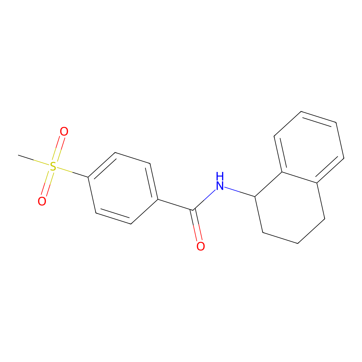 4-methylsulfonyl-N-(1,2,3,4-tetrahydronaphthalen-1-yl)benzamide molecular structure, CAS 791132-54-2