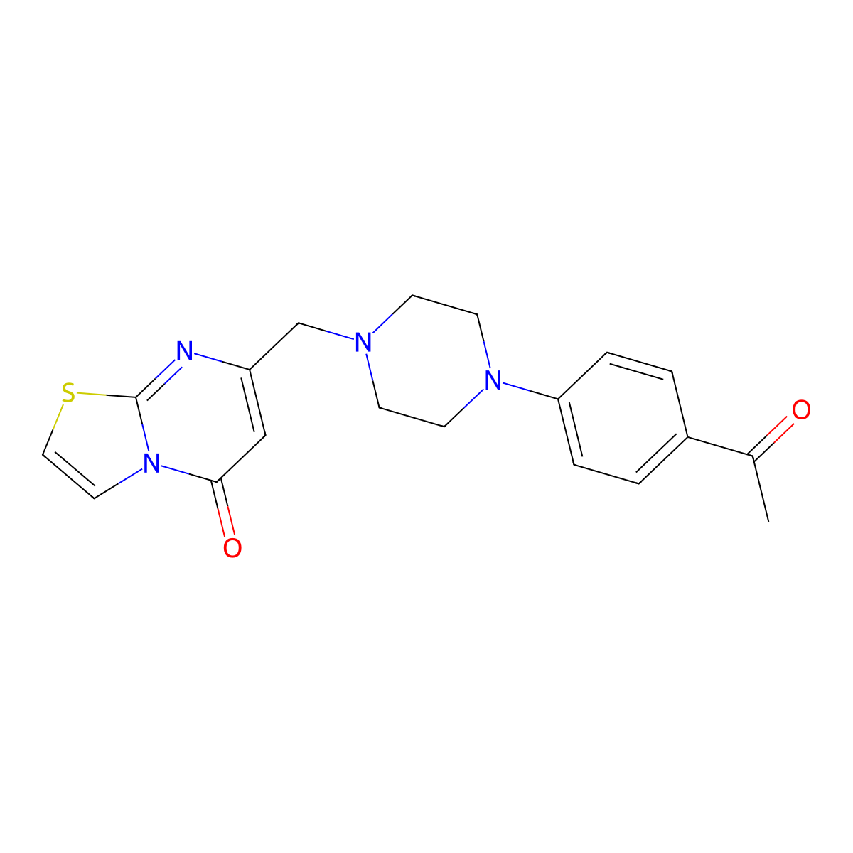7-((4-(4-Acetylphenyl)piperazin-1-yl)methyl)-5H-thiazolo[3,2-a]pyrimidin-5-one molecular structure, CAS 791132-77-9