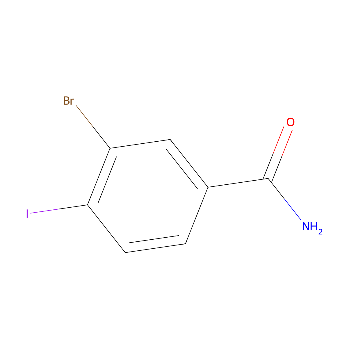 Benzamide, 3-bromo-4-iodo- molecular structure, CAS 791137-23-0