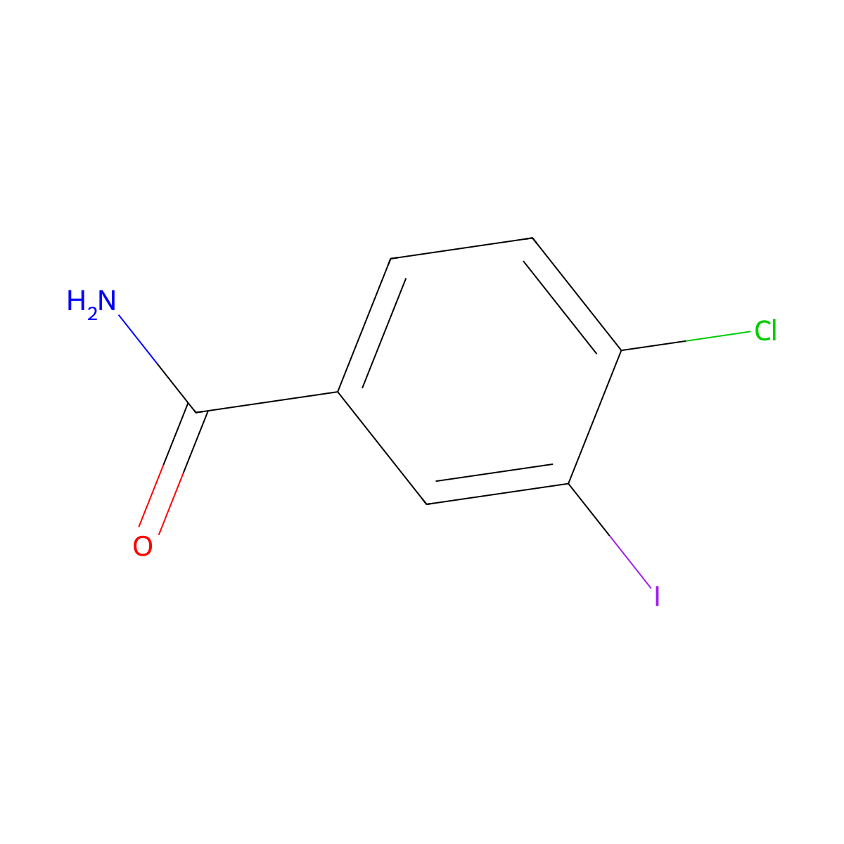 4-Chloro-3-iodobenzamide molecular structure, CAS 791137-24-1