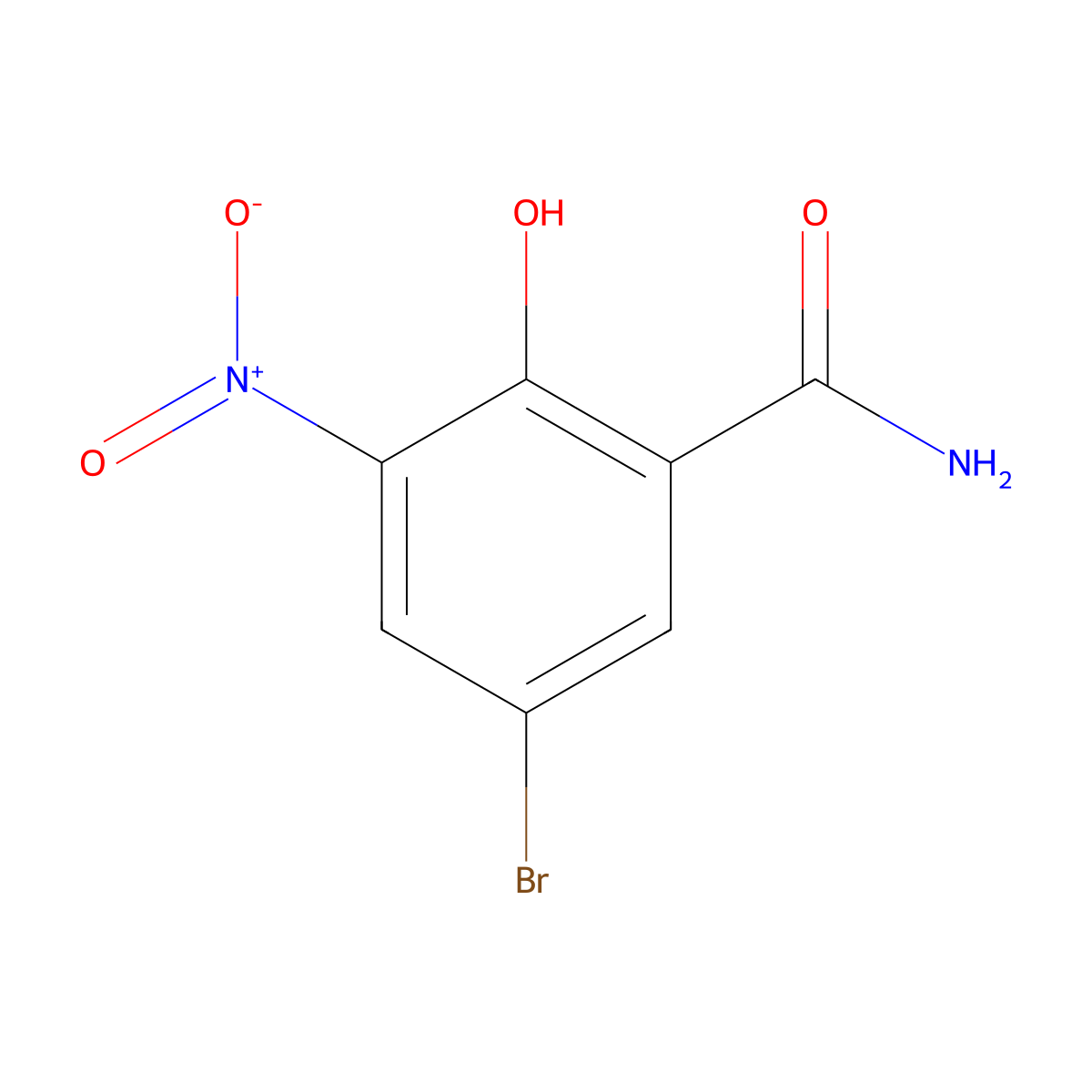 5-Bromo-2-hydroxy-3-nitrobenzamide molecular structure, CAS 791137-29-6