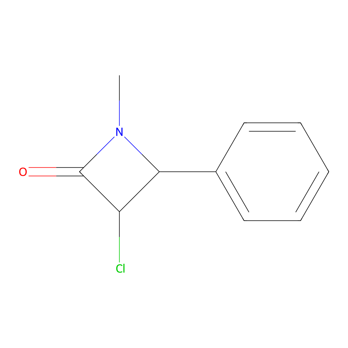 3-Chloro-1-methyl-4-phenylazetidin-2-one molecular structure, CAS 79114-20-8