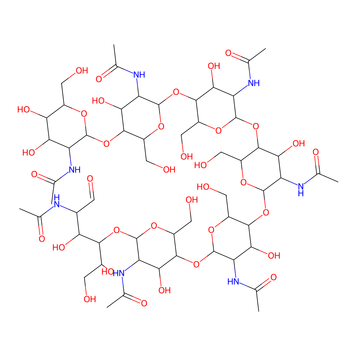 Hepta-N-acetylchitoheptaose molecular structure, CAS 79127-58-5
