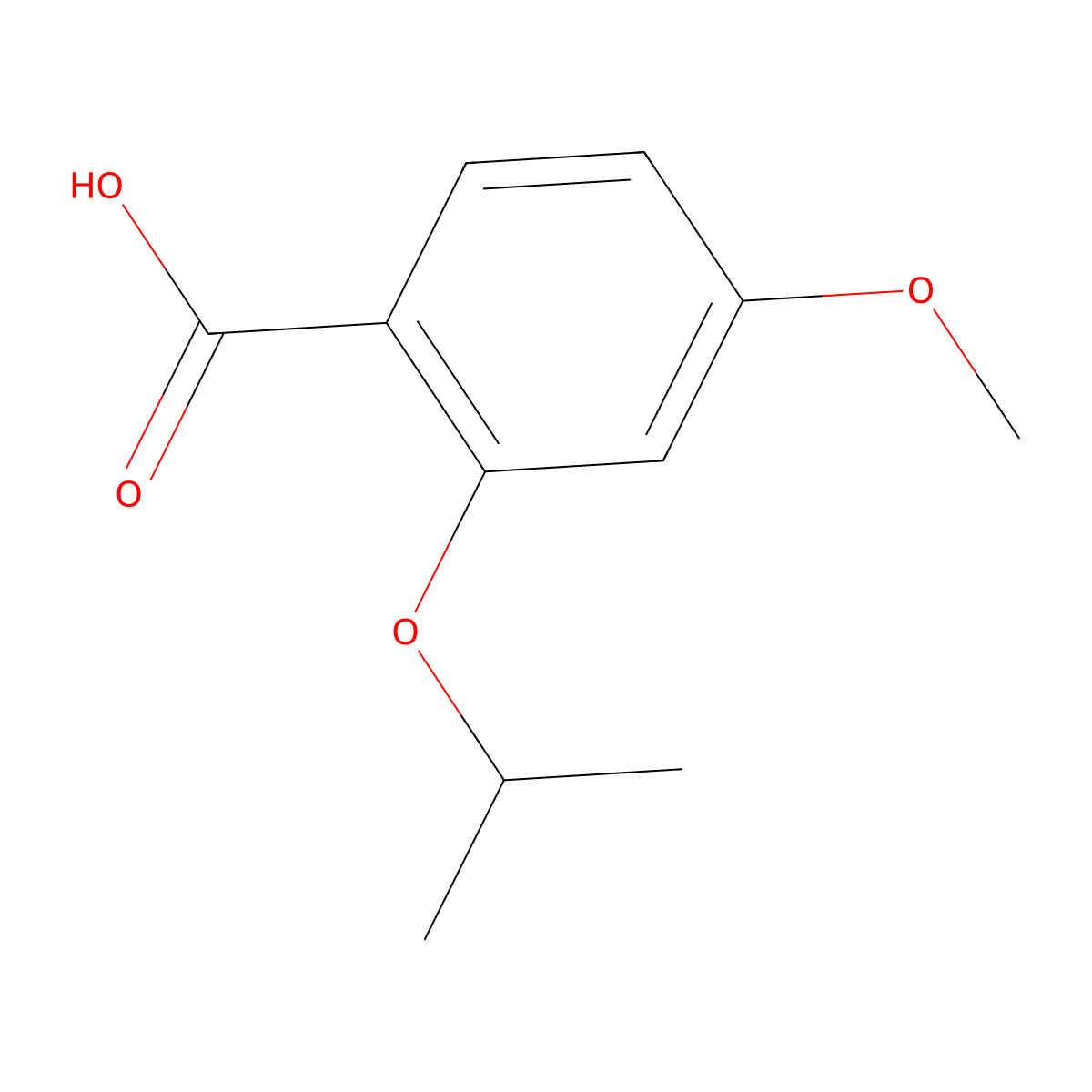 4-Methoxy-2-(propan-2-yloxy)benzoic acid molecular structure, CAS 79128-14-6