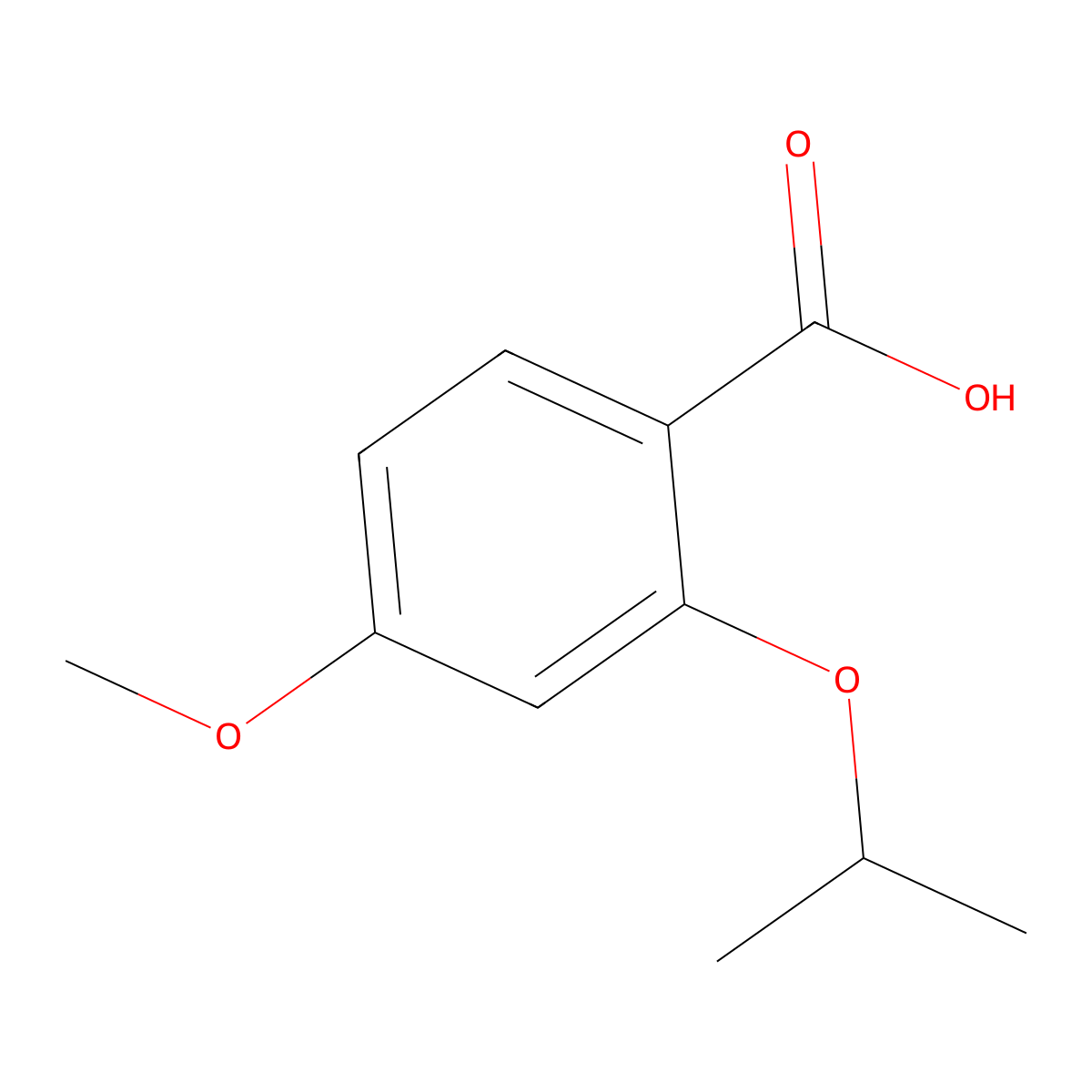 4-Methoxy-2-(propan-2-yloxy)benzoic acid molecular structure, CAS 79128-14-6