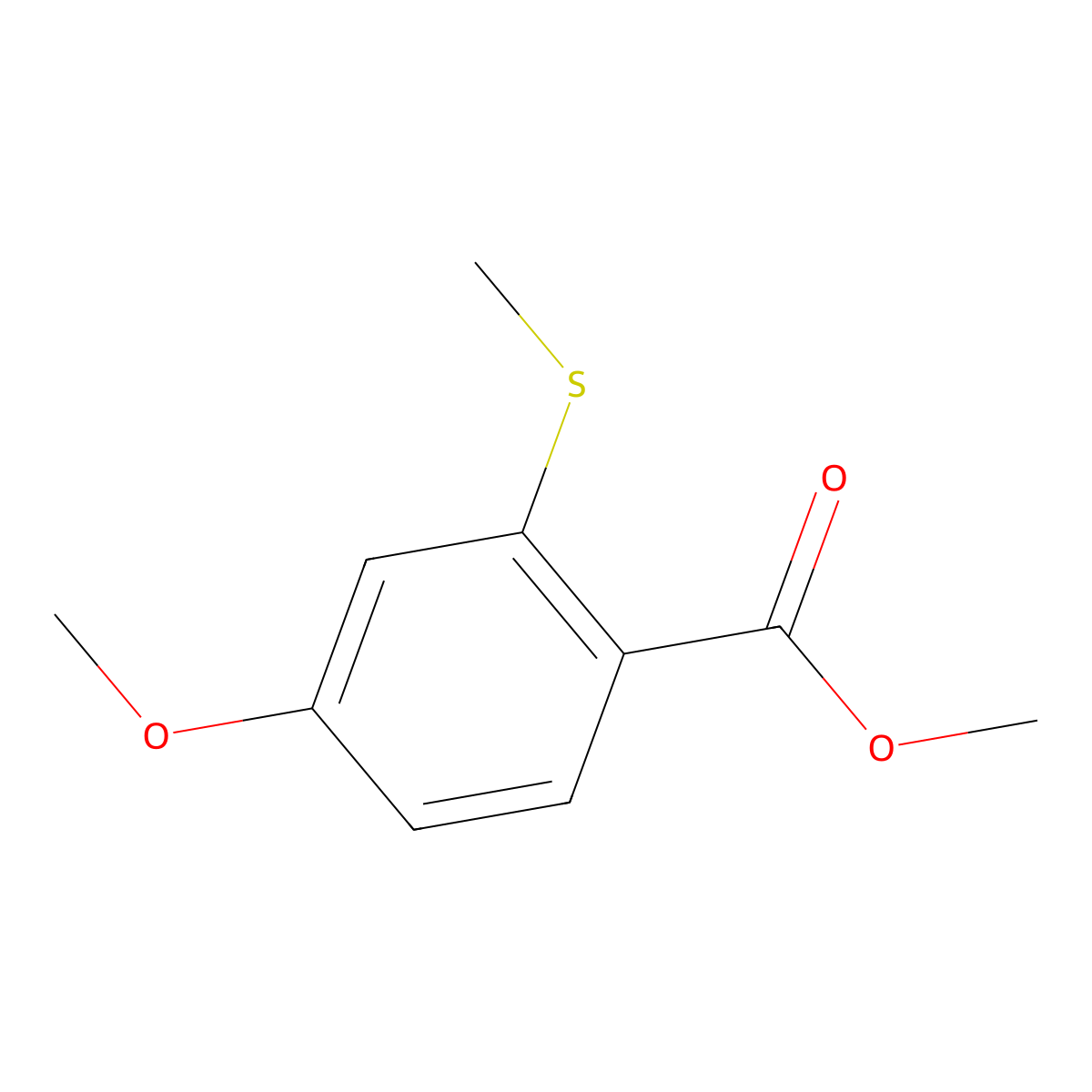 Methyl 4-methoxy-2-(methylthio)benzoate molecular structure, CAS 79128-28-2