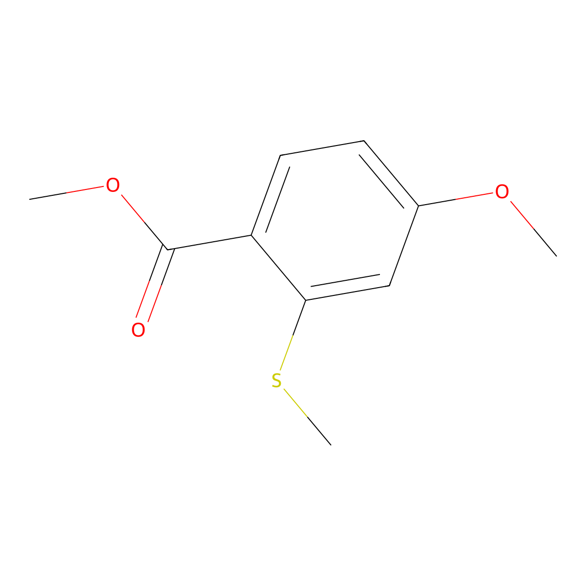 Methyl 4-methoxy-2-(methylthio)benzoate molecular structure, CAS 79128-28-2