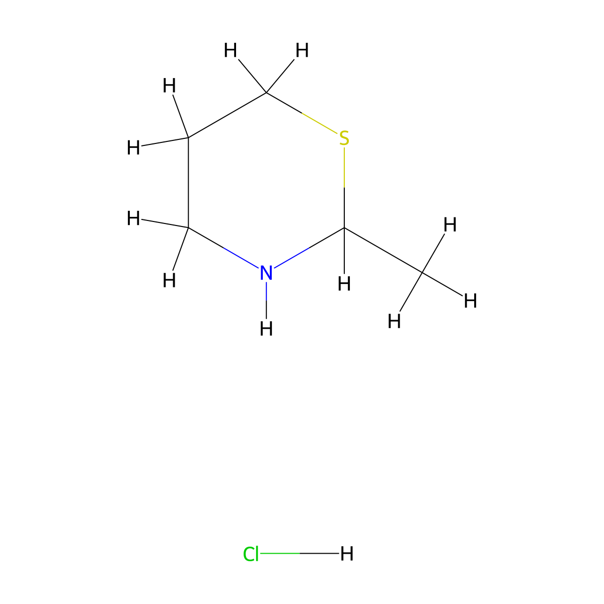 2H-1,3-Thiazine, tetrahydro-2-methyl-, hydrochloride molecular structure, CAS 79128-35-1