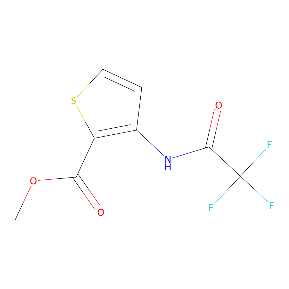 Methyl 3-(2,2,2-trifluoroacetamido)thiophene-2-carboxylate molecular structure, CAS 79128-68-0
