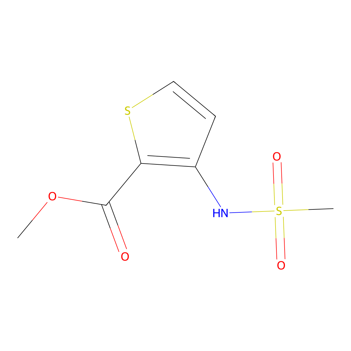 Methyl 3-(Methylsulfonamido)thiophene-2-carboxylate molecular structure, CAS 79128-71-5