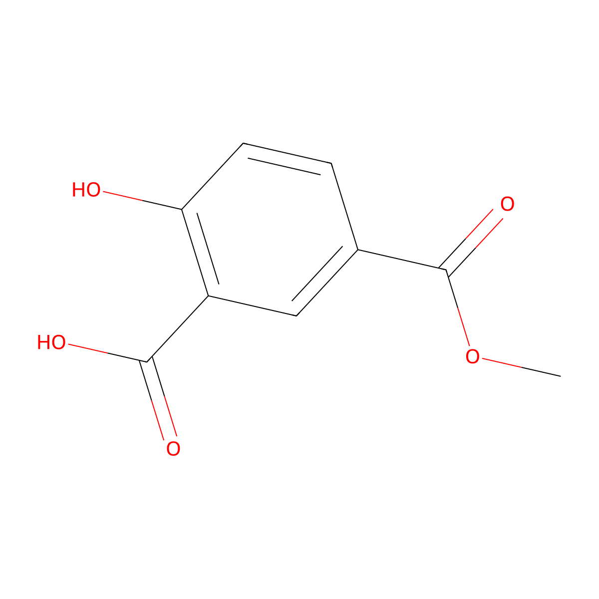 2-Hydroxy-5-(methoxycarbonyl)benzoic acid molecular structure, CAS 79128-78-2