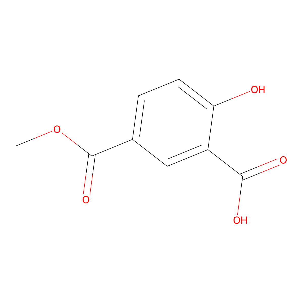 2-Hydroxy-5-(methoxycarbonyl)benzoic acid molecular structure, CAS 79128-78-2