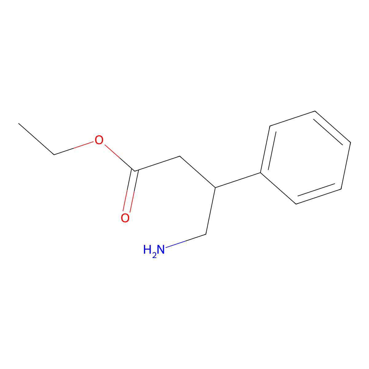 Ethyl 4-amino-3-phenylbutanoate molecular structure, CAS 79133-14-5