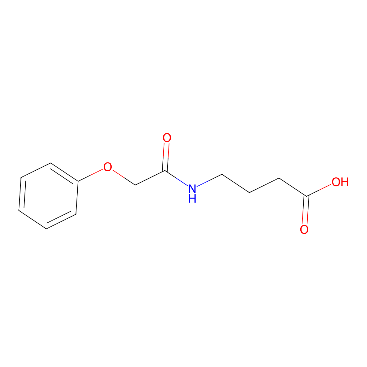Butanoic acid, 4-[(phenoxyacetyl)amino]- molecular structure, CAS 79133-24-7
