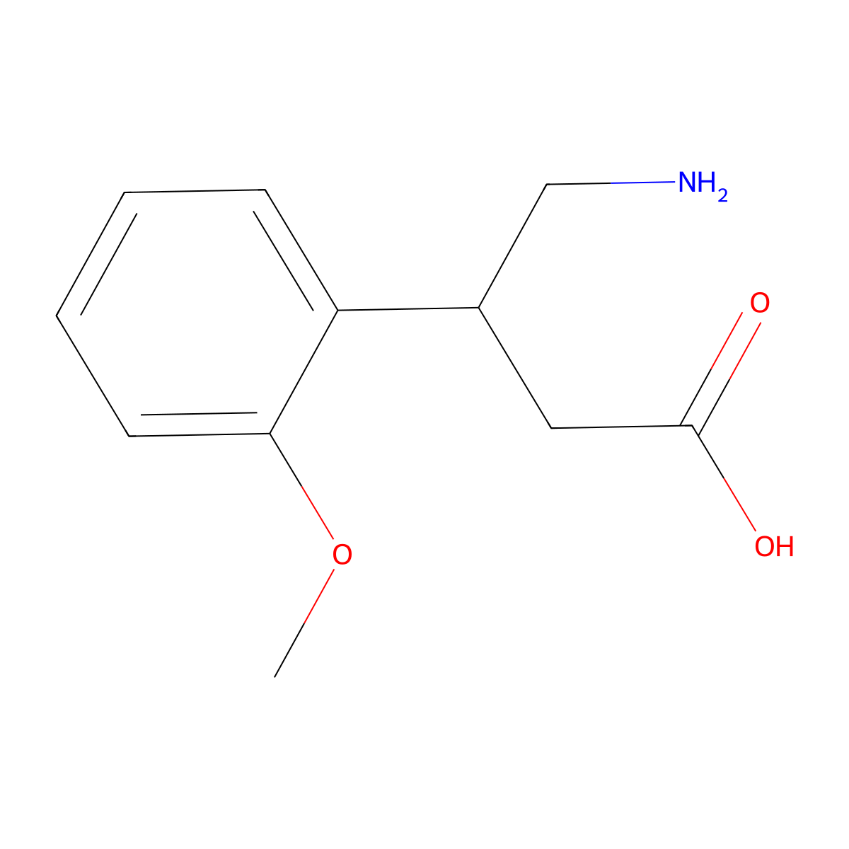 4-Amino-3-(2-methoxyphenyl)butanoic acid molecular structure, CAS 79133-36-1