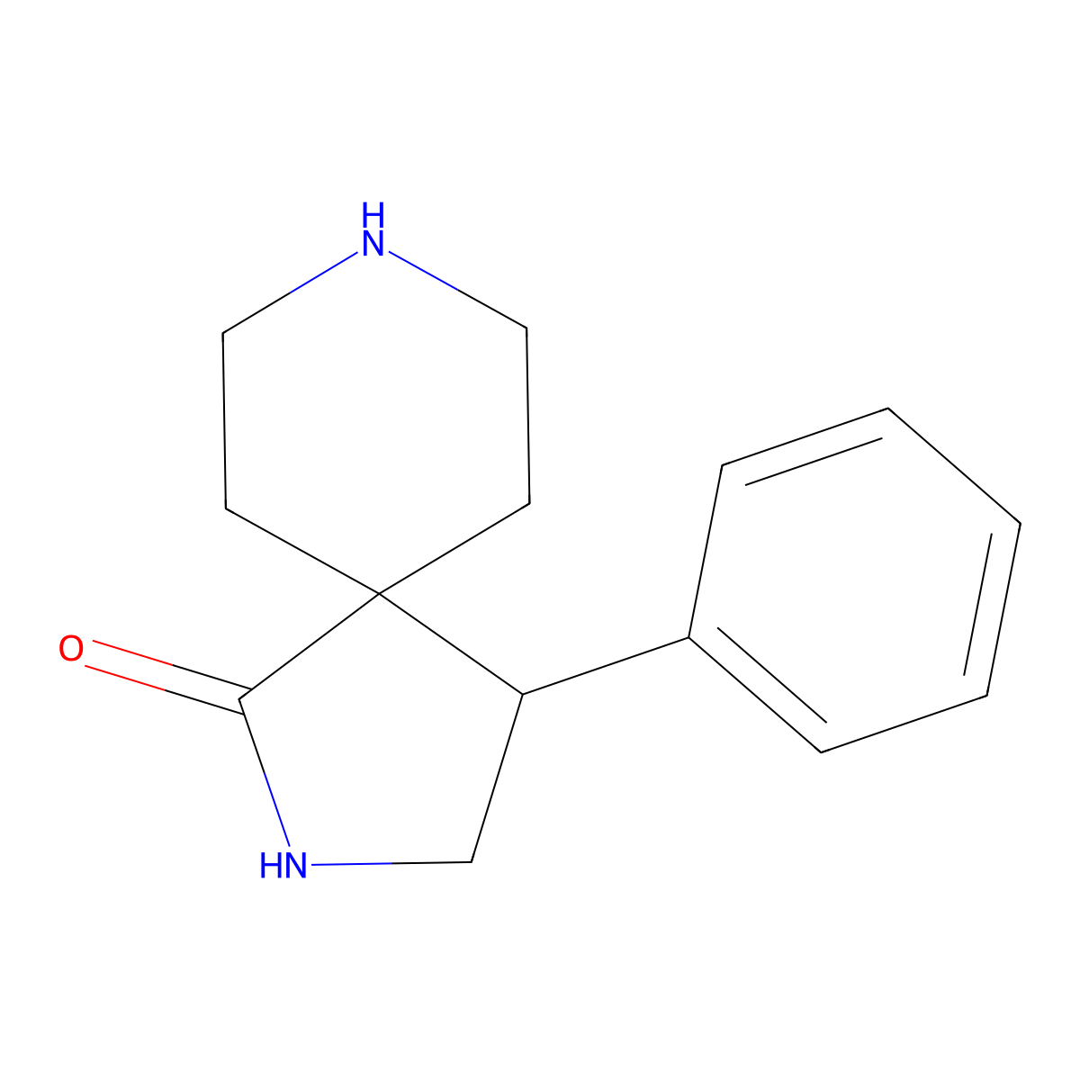 4-Phenyl-2,8-diazaspiro[4.5]decan-1-one molecular structure, CAS 79139-61-0