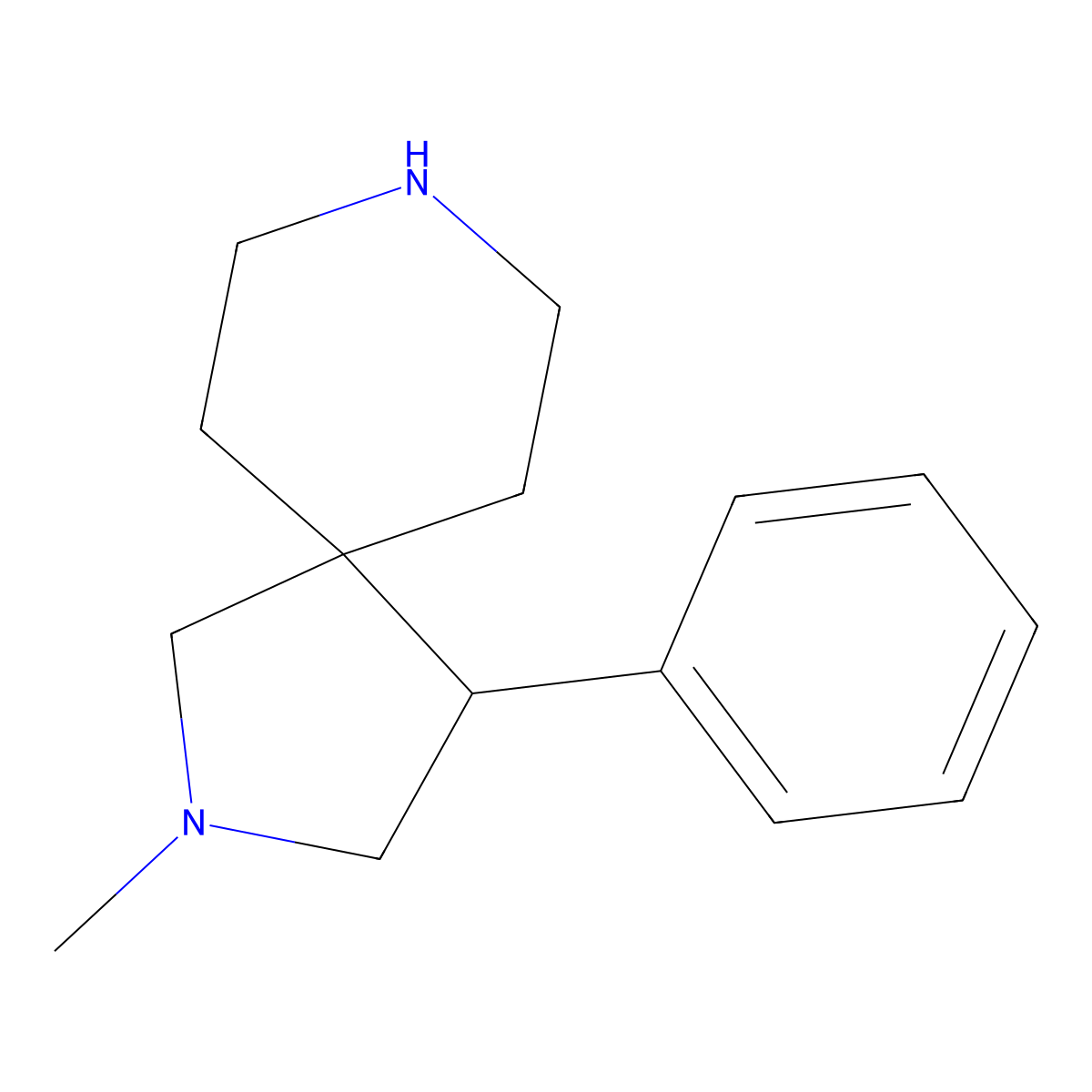 2-Methyl-4-phenyl-2,8-diazaspiro[4.5]decane molecular structure, CAS 79139-63-2