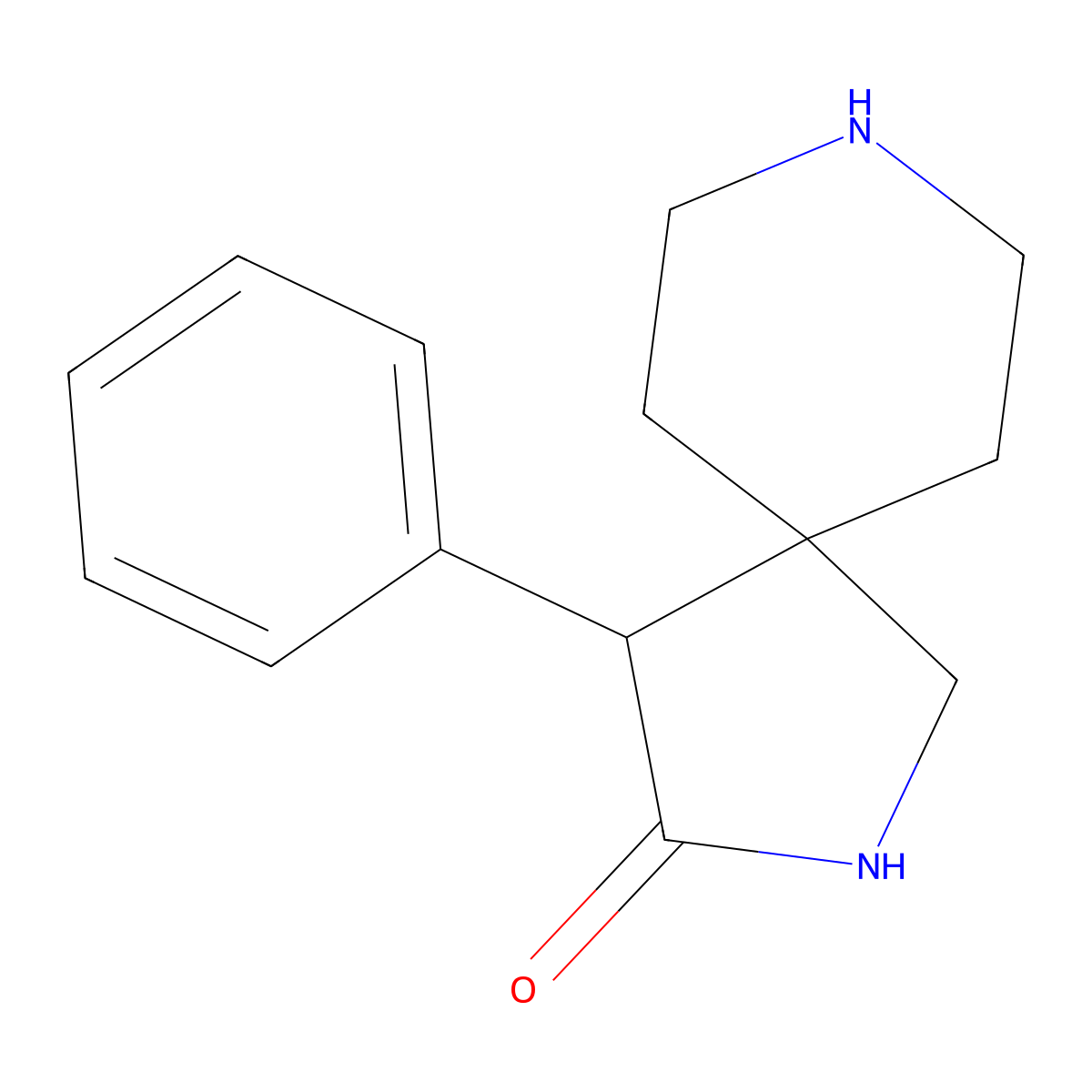 4-phenyl-2,8-Diazaspiro[4.5]decan-3-one molecular structure, CAS 79139-66-5