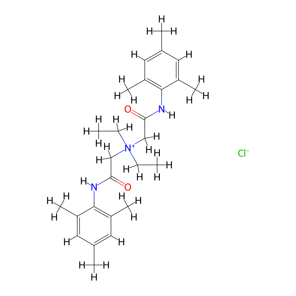 Ammonium, bis((mesitylcarbamoyl)methyl)diethyl-, chloride molecular structure, CAS 79143-74-1