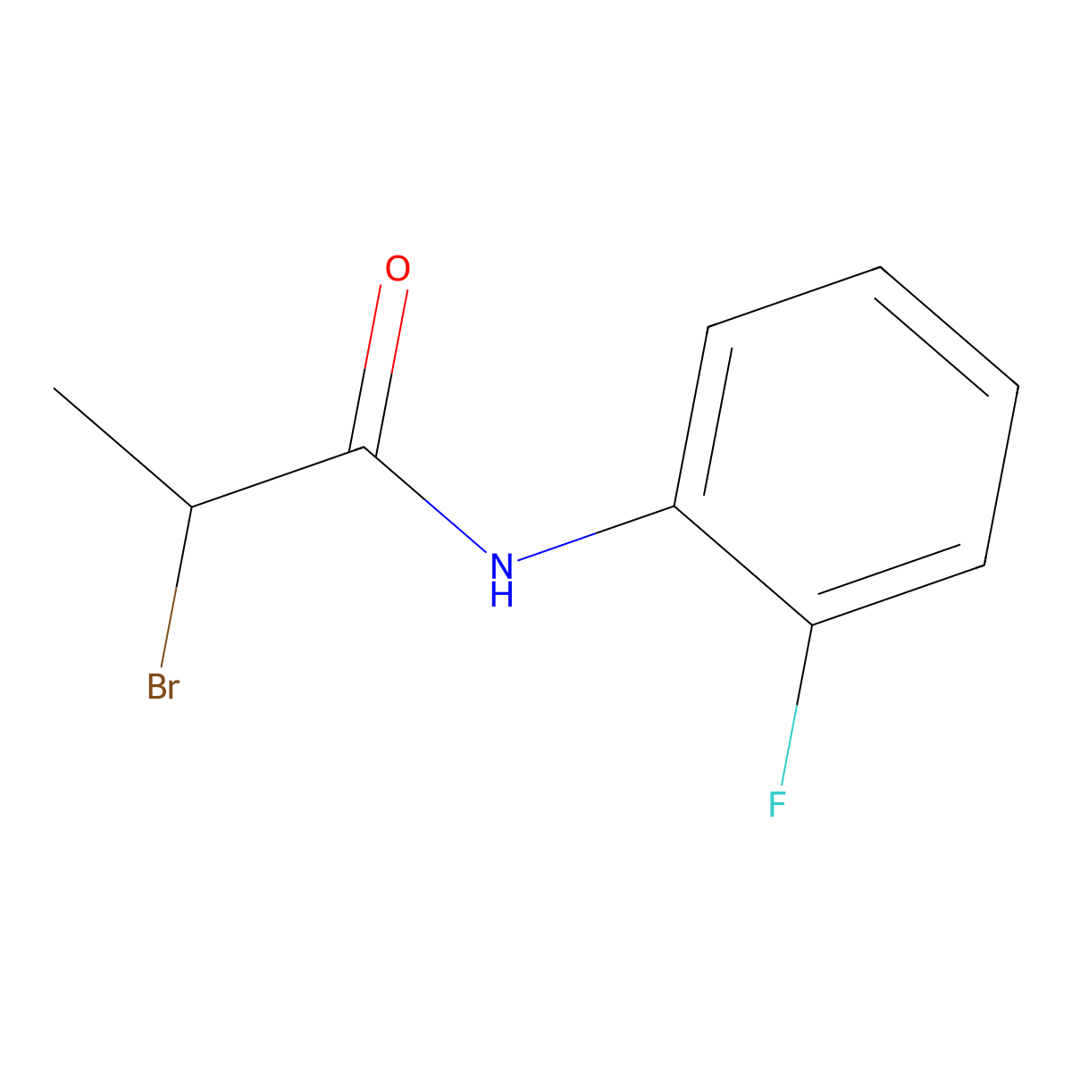 2-bromo-N-(2-fluorophenyl)propanamide molecular structure, CAS 79144-82-4