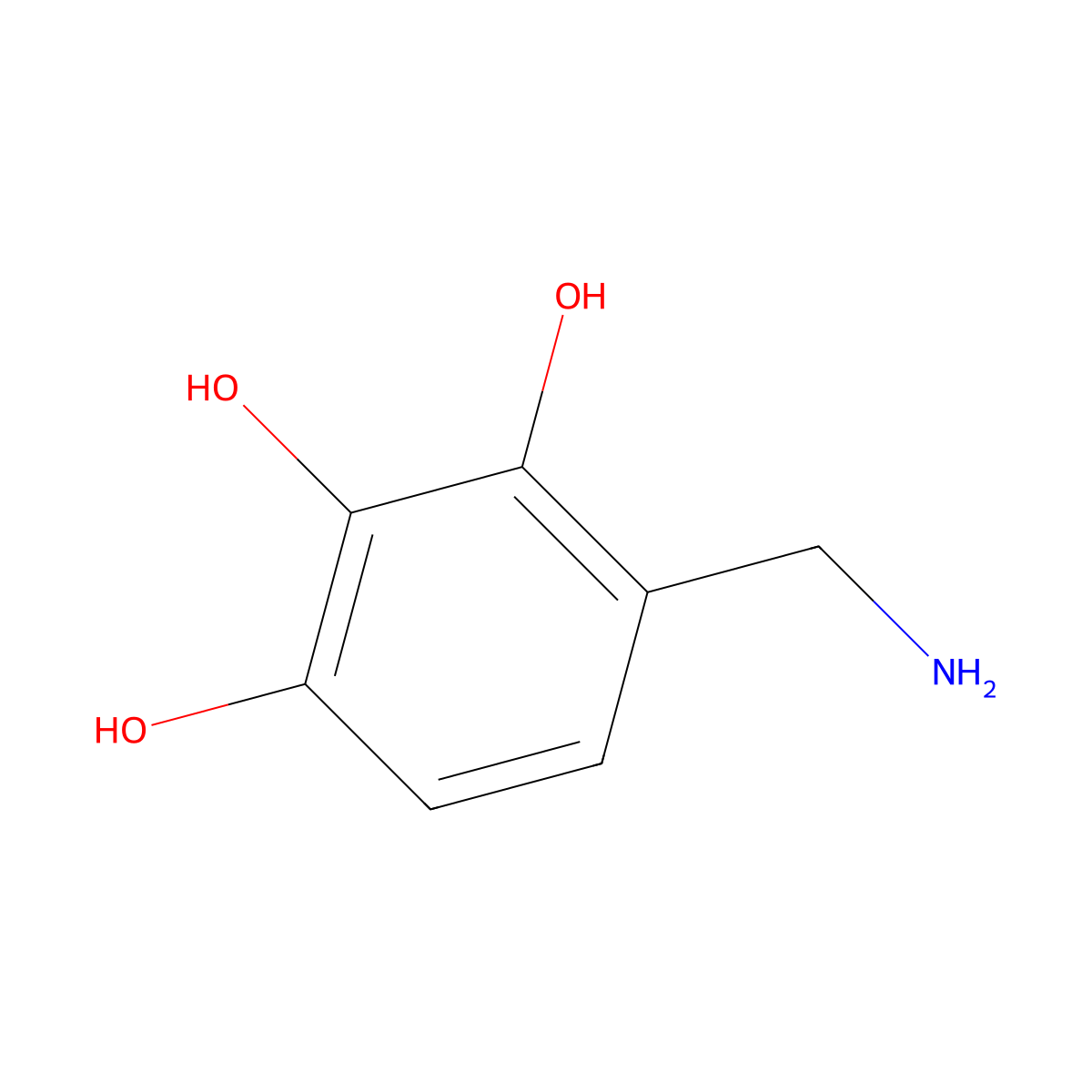 4-(Aminomethyl)benzene-1,2,3-triol molecular structure, CAS 79146-83-1