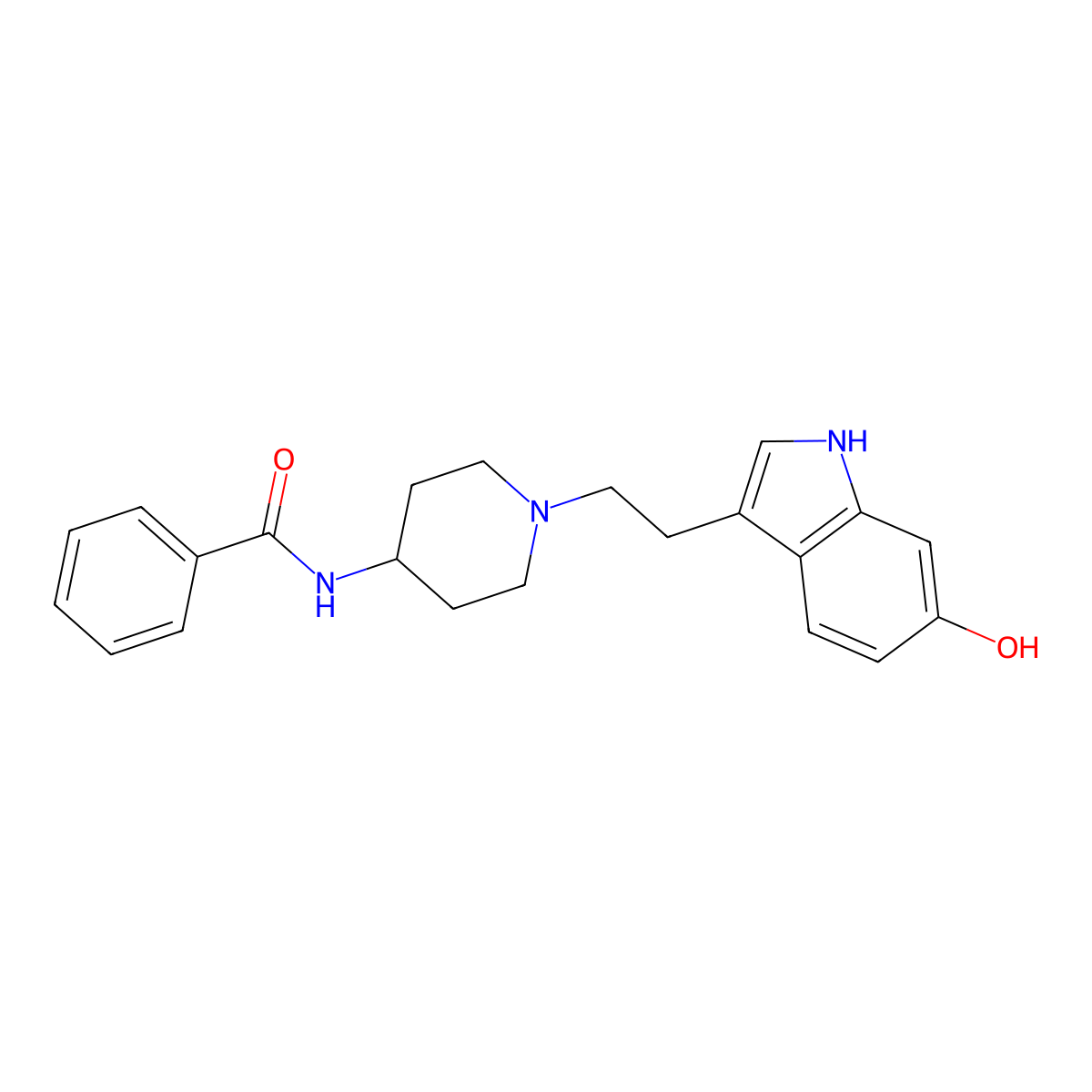 N-(1-(2-(6-Hydroxy-1H-indol-3-yl)ethyl)-4-piperidinyl)benzamide molecular structure, CAS 79146-88-6