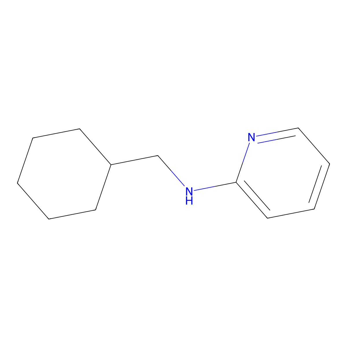 N-(cyclohexylmethyl)pyridin-2-amine molecular structure, CAS 79146-94-4